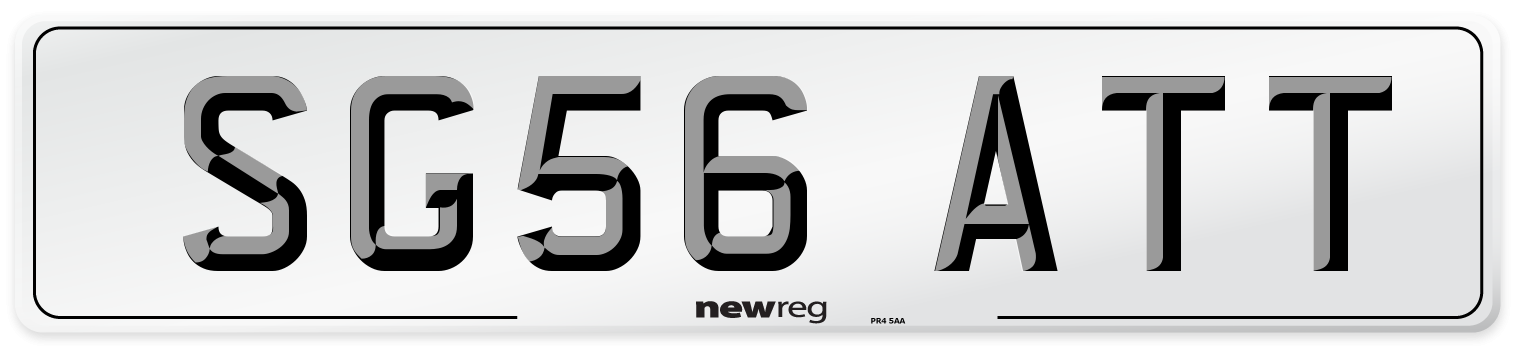 SG56 ATT Number Plate from New Reg